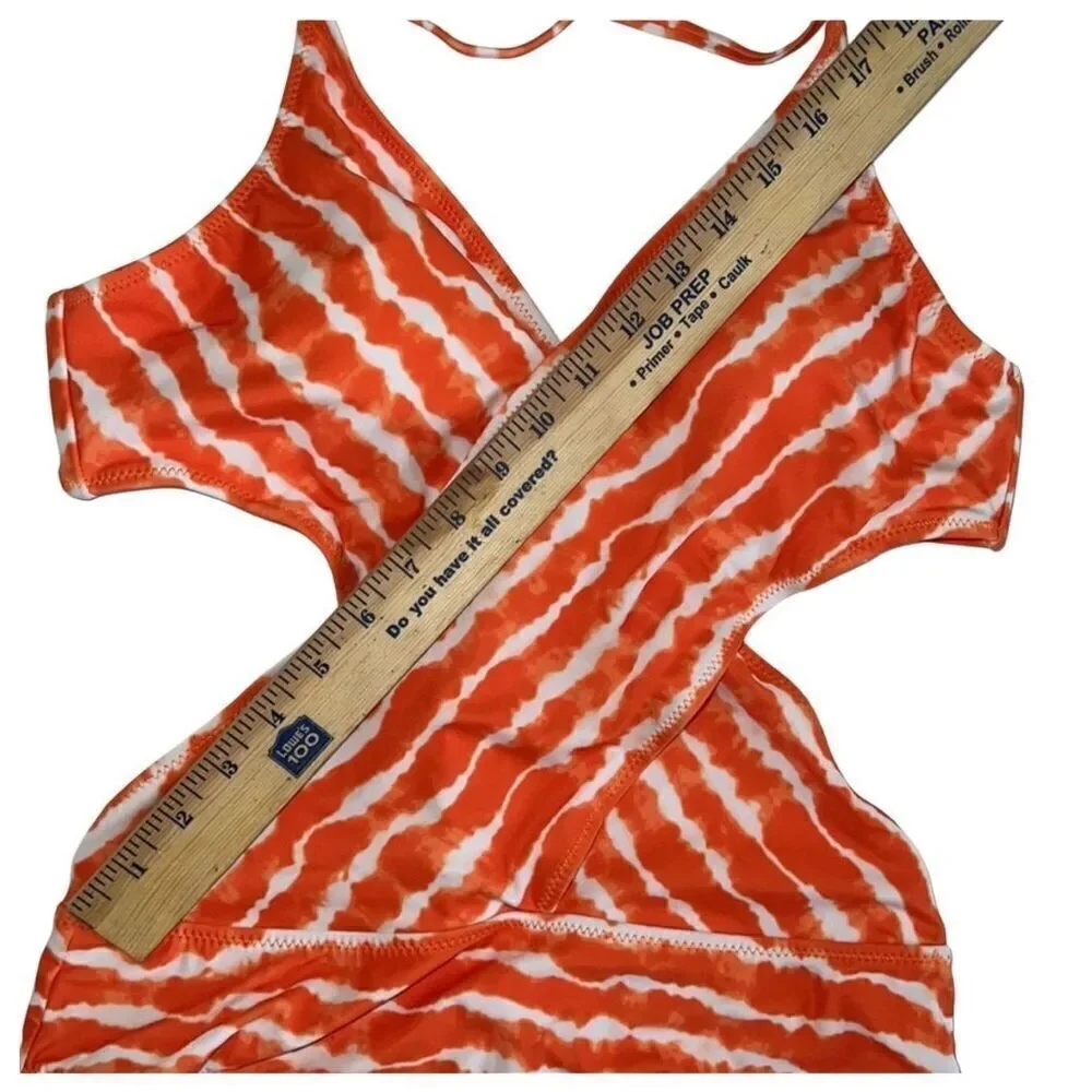 NWT Halter Cutout Tie-Dye One-piece Swimsuit Medium